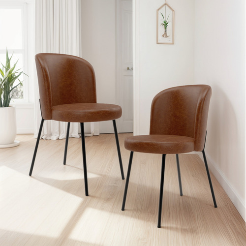 Kit 2 Cadeiras Sala Jantar Estofada Gavi Couríssimo Marrom