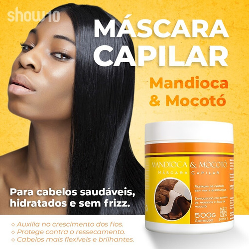 Imagem 2 de 5 de Máscara Capilar Mandioca E Mocotó Hidratação Cabelos 500g