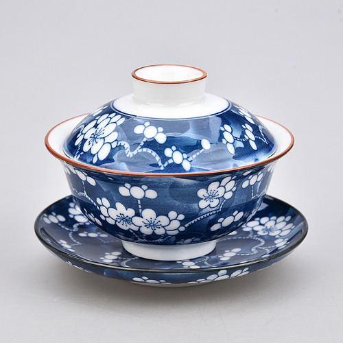 Lj Juego De Té Gaiwan Azul Y Blanco B