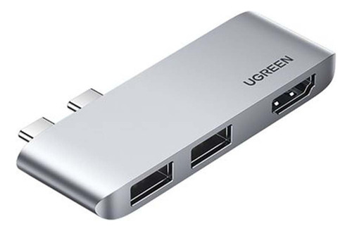 Hub Ugreen Cm415usb-c Hub Macbook Adapter 3-in-2 10914 Grey Color Gris