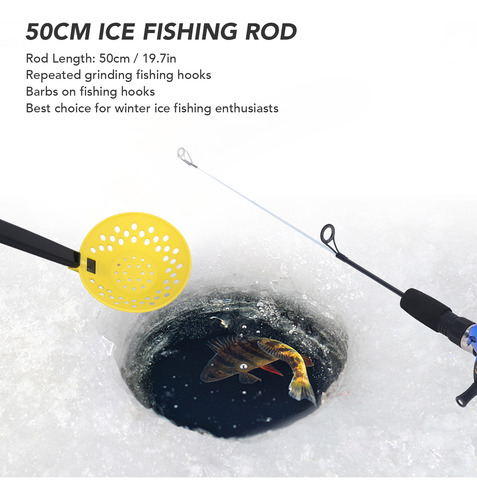 Kit De Vara De Pesca No Gelo De 50 Cm Vara De Pesca De Fibra