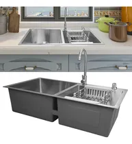 Comprar Marhynchus Fregadero De Cocina Acero Inoxidable 304 Tarjas 82x45x21cm, Organizadores De Fregaderos,fregadero De Cocina De Dos Senos, Fregadero Moderno Y Elegante Con Grifo Y Dispensador De Jabón