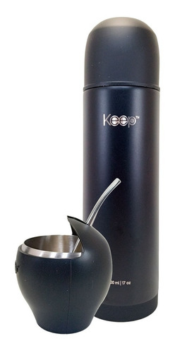 Juego Keep Mate Y Termo De 0.5 Lt 5378n Negro