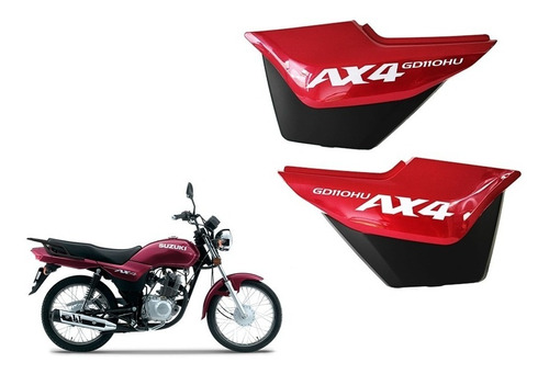 Tapas Laterales Rojo Ax4 Suzuki Motocicleta