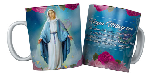 Taza Virgen Milagrosa, Con Oracion, Regalo, Maria M49