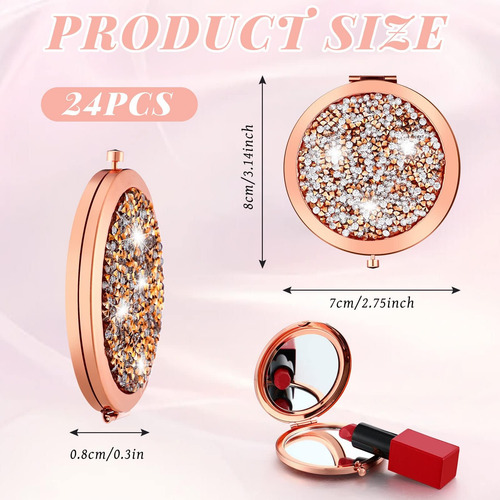 Espejo Cosmético Compacto Con Aumento, Espejo De Maquillaje