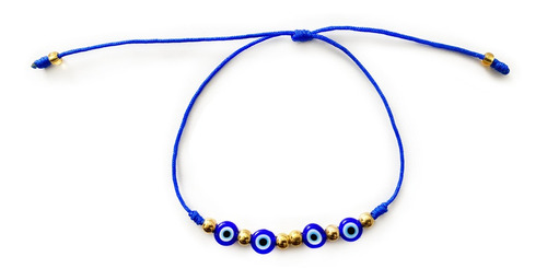 Pulsera Hilo Azul - Cuatro Ojos Turcos 