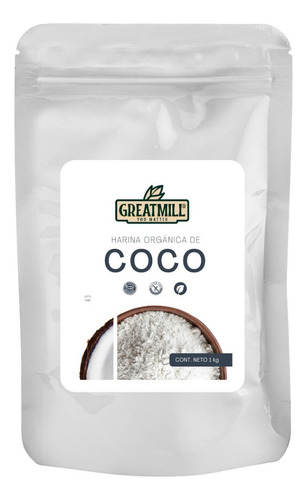 Imagen 1 de 3 de Harina De Coco Orgánica Sin Azúcar Mayoreo A Granel 1 Kg