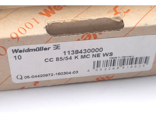 Weidmuller Cc85/54 K Mc Ne Ws / 1138430000 Clip Card Dev Ssb