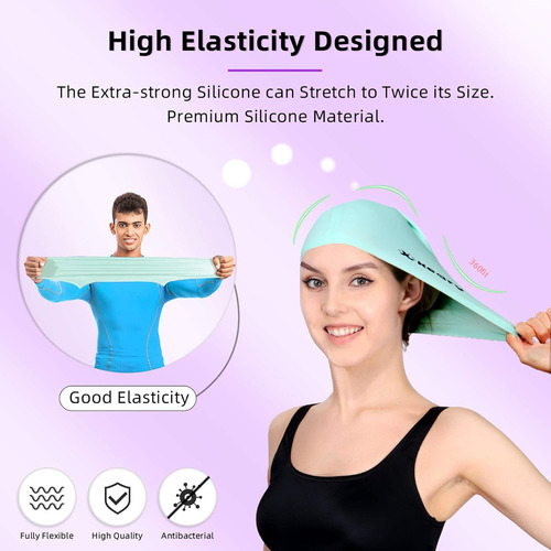 Keary 2 Pack Gorro De Baño De Silicona Para Pelo Largo...