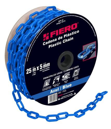 Cadena Plastica 5 Mm X 25 Mt Azul Fiero 44173