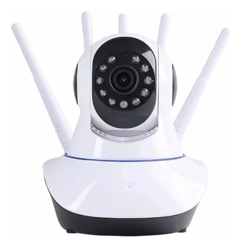 Camara Vigilancia Robotizada Hd/wifi 5 Antenas Color Blanco