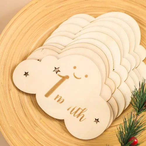 Ae Español - Soporte Fotográfico Wooden Cloud Baby Milestone