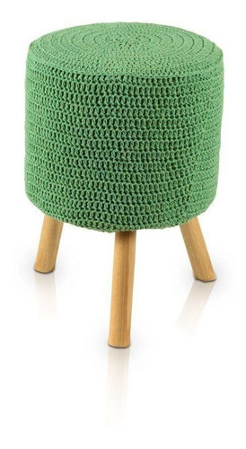 Puff Banqueta Round Crochê Verde - Stay Puff