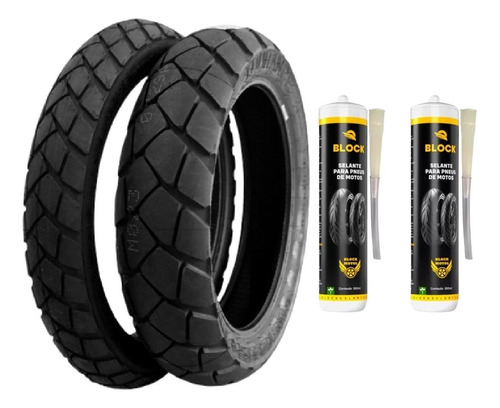 Par Pneu 150/70r17 + 100/90-19 Tourance Metzeler + Selantes