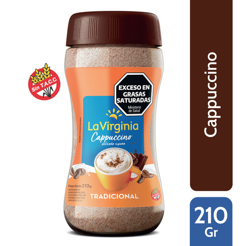 La Virginia Cappuccino Instantaneo Tradicional Frasco 210 Gr