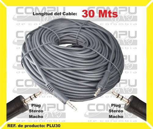 Cable Plug Stereo 3.5mm M- M 30m Ref: Plu30 Computoys Sas