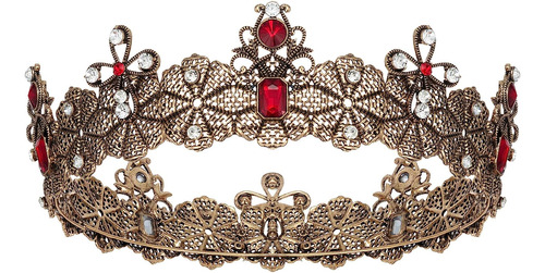 Sweetv Medieval King Crown For Men, Gold Men's Tiara Prince