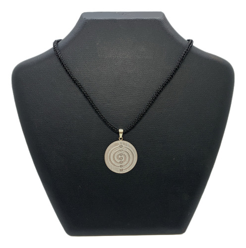 Dije Chokurei Reiki 7 Chacras Acero Gris