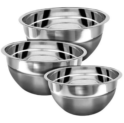 Set De 3 Bowls 18/20/22 Cm  Pro Acero Inoxidablede Vasconia