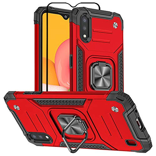 Funda Para Samsung Galaxy A01 Rojo Duro Goma Bumper