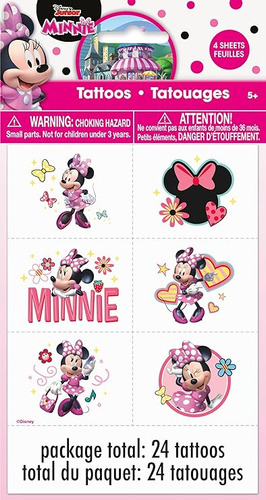 Tatuajes Temporales Para Fiesta De Minnie Mouse | Diseños Su