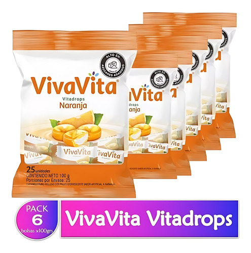 Pastillas Dulces Vitamina C Vivavita Vitadrops X 6 Uds