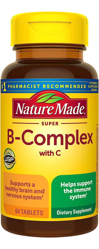 Tabletas De Complejo Súper B + Vitamina C, Marca Nature Made