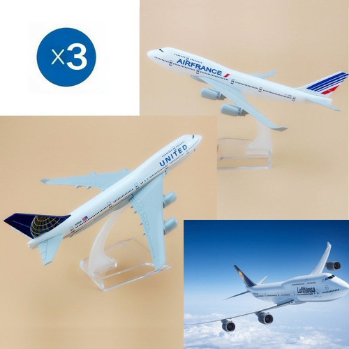 Pack 3 Boeing 747, 777, Airbus A380, Varias Compañías, 1:500