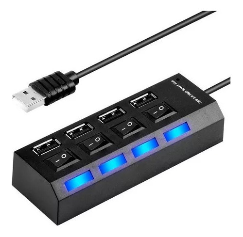 Hub 4 Puertos Multi Usb 2.0 Indicador Luz / Practico!