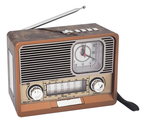 Videyas Radio Retro Portatil De Onda Corta, Radio Retro Am F