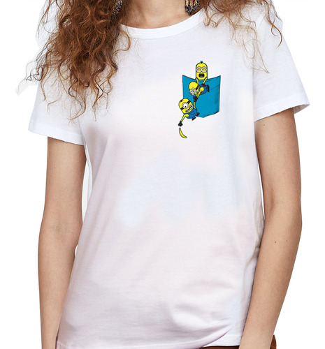 Camiseta Dama Estampada bolsillo Minions