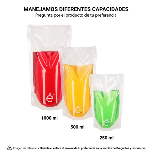 Bolsa Stand Up Pouch Sólidos 125 Gr / Líquidos 250 Ml 200pz