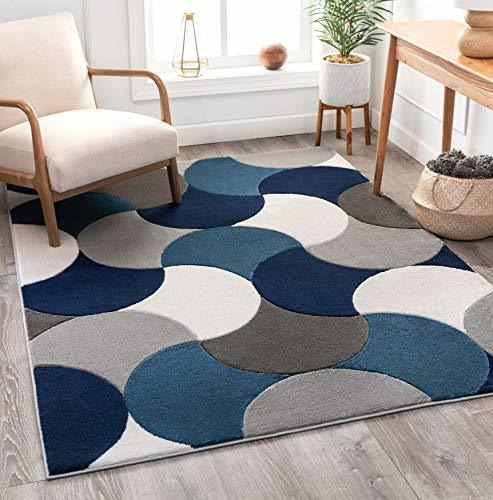 Good Vibes Helena Blue Modern Geometric Shapes 5 3 X 