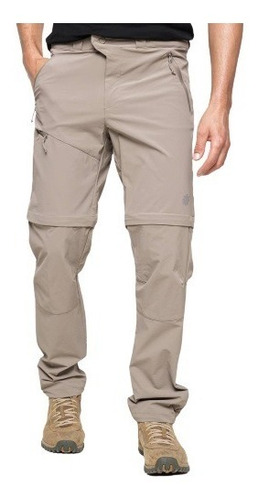 Pantalón Transformable Trekk St Hombre Beige Mountain Gear