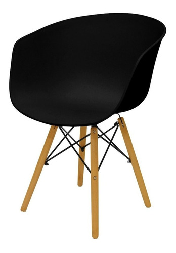 Set 4 Sillon Eames Daw Abs Base Madera Cocina - Alto Impacto