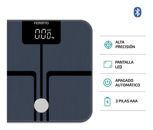 Imagen 3 de 10 de Balanza Digital Inteligente Para Personas De Baño Bluetooth