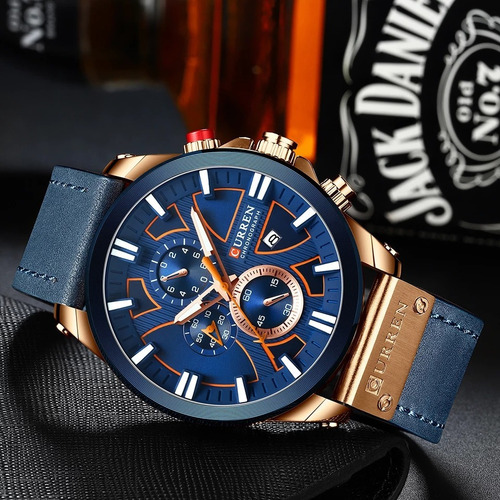 Relogios Masculino Curren M8346 Couro Cronos Cores Diversas