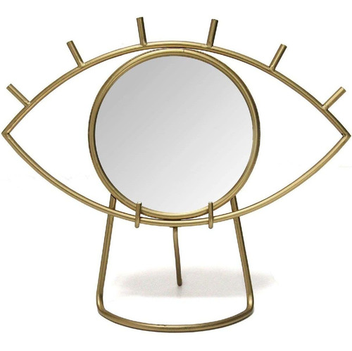 Stratton Home Decor Gold Eye Espejo De Mesa, 14.00 Wx 6...