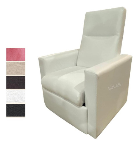 Sillon Poltrona Recta Reclinable Tapizado Ecocuero