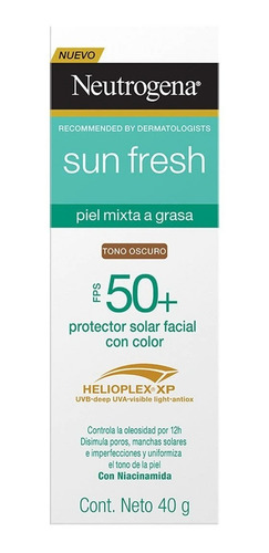 Protector Solar Facial Neutrogena Sun Fresh Tono Oscuro 40g