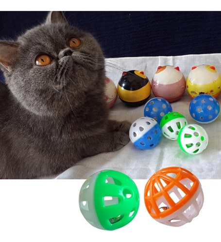 18 pelotas de juego para gatos sin color, 18 piezas