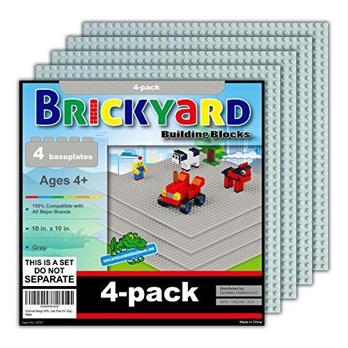 Set 4 Placas Base 10x10'' Para Construcción Figuras Lego