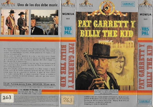 Pat Garrett Y Billy The Kid Vhs James Coburn Bob Dylan