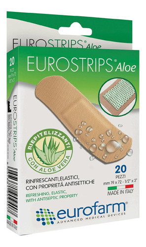 Curitas Eurostrips Con Aloe 19mm X 72mm 20 Unds Eurofarm