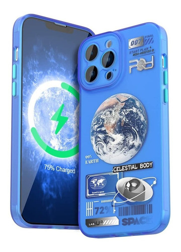 Funda Earth Anillo Magnetico Compatible iPhone 13 + Vidrio 