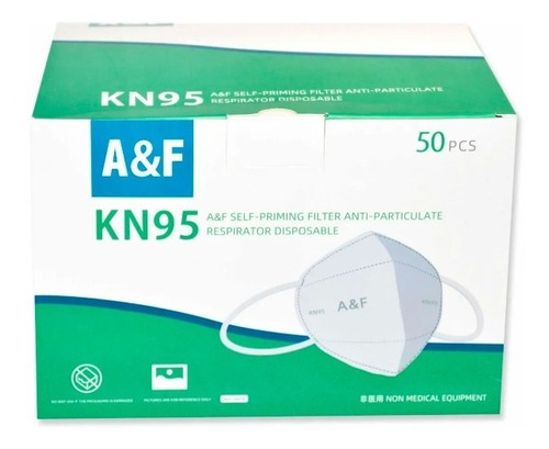 Cubre Bocas Kn95 Blanco Con 50 Pzas, 5 Paquetes Con  Cn-4102