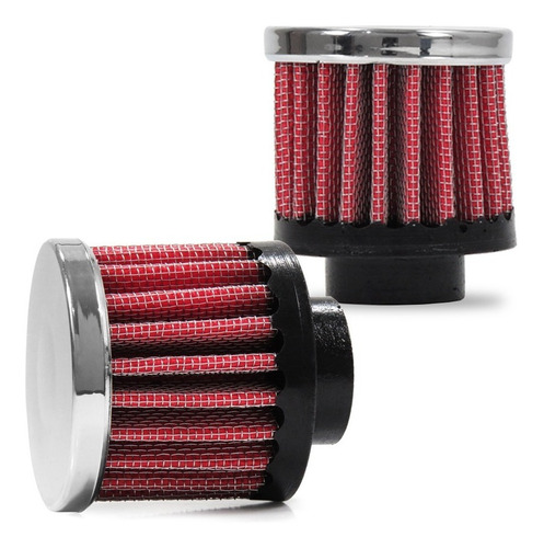 Filtro Respiro Oleo Universal Tuning Race Chrome Vermelho