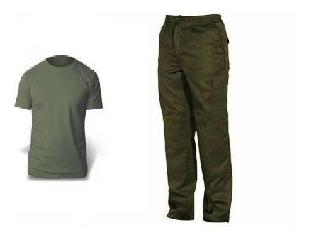 Kit Remera Verde Con Pantalon Verde 4 Bolsillos