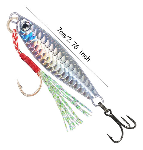 - 3x Señuelos De Pesca Cebos De Pesca Equipo De Pesca Plata